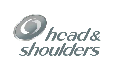 The image shows the Head & Shoulders logo, featuring a stylized circular design to the left and the brand name written in lowercase letters on the right. The color scheme is a muted gray. . In a demo creation process.